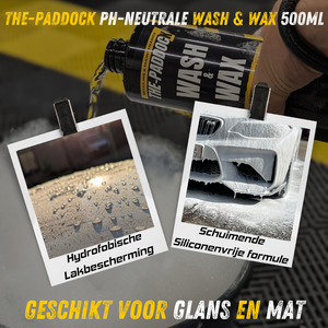 The-Paddock Wash & Wax. Waxhoudende shampoo voor auto en motor. Was en bescherm tegelijk.